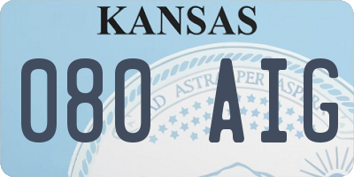 KS license plate 080AIG