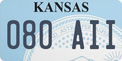 KS license plate 080AII