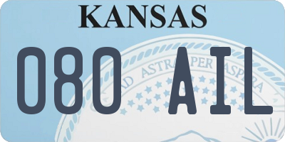 KS license plate 080AIL