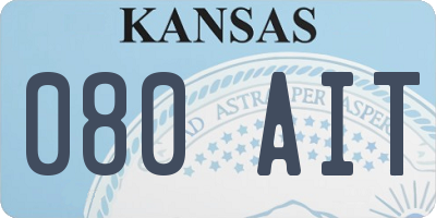 KS license plate 080AIT