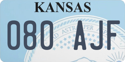 KS license plate 080AJF