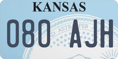 KS license plate 080AJH