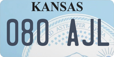 KS license plate 080AJL