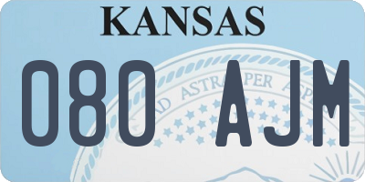 KS license plate 080AJM
