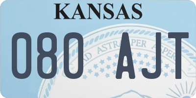 KS license plate 080AJT
