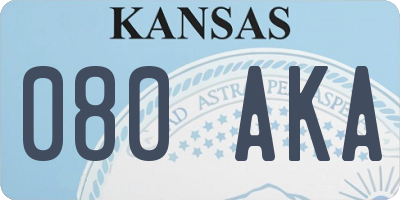 KS license plate 080AKA