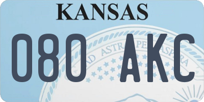 KS license plate 080AKC