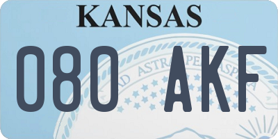KS license plate 080AKF