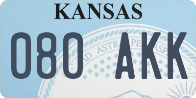 KS license plate 080AKK