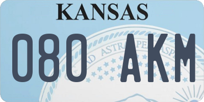 KS license plate 080AKM