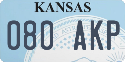 KS license plate 080AKP