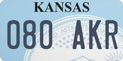 KS license plate 080AKR