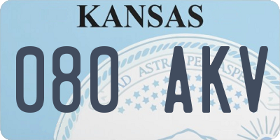 KS license plate 080AKV