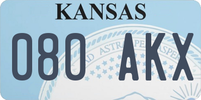 KS license plate 080AKX