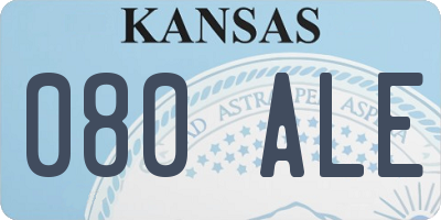 KS license plate 080ALE