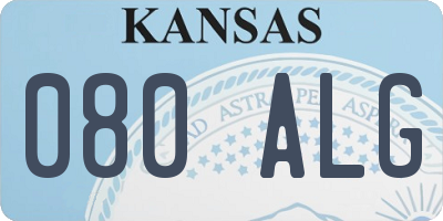 KS license plate 080ALG