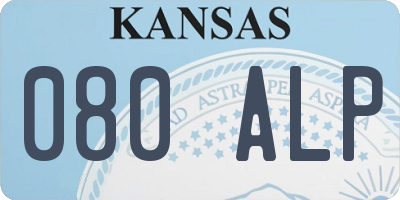KS license plate 080ALP