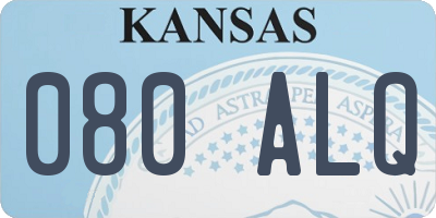 KS license plate 080ALQ