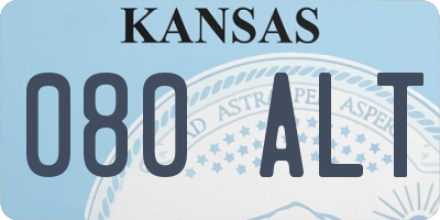 KS license plate 080ALT