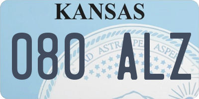 KS license plate 080ALZ