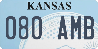KS license plate 080AMB