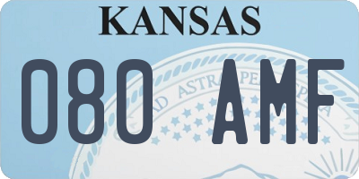 KS license plate 080AMF