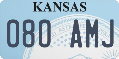 KS license plate 080AMJ