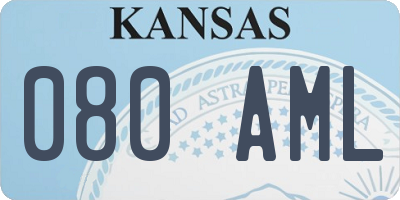 KS license plate 080AML