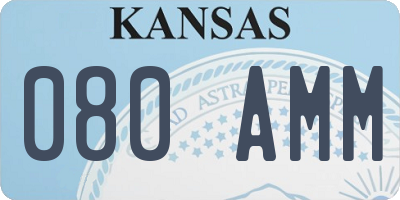 KS license plate 080AMM