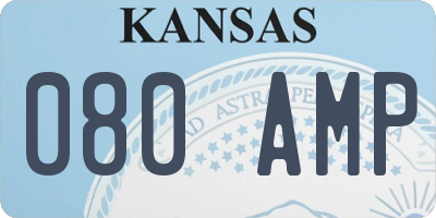 KS license plate 080AMP