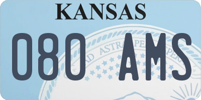 KS license plate 080AMS