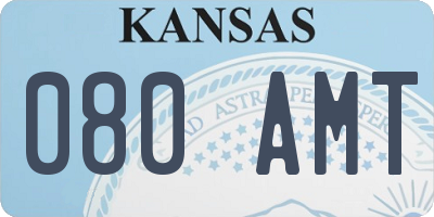 KS license plate 080AMT
