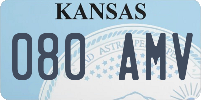 KS license plate 080AMV