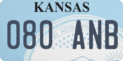 KS license plate 080ANB