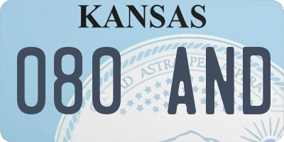 KS license plate 080AND