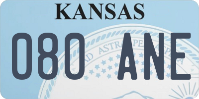 KS license plate 080ANE