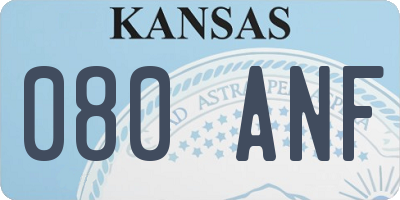 KS license plate 080ANF