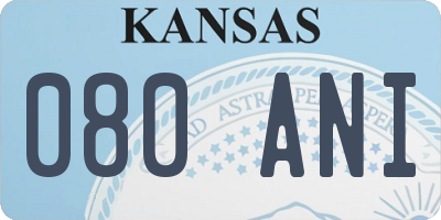 KS license plate 080ANI