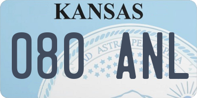 KS license plate 080ANL