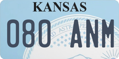 KS license plate 080ANM