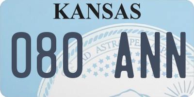 KS license plate 080ANN