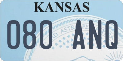 KS license plate 080ANQ