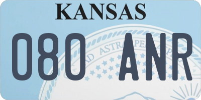KS license plate 080ANR