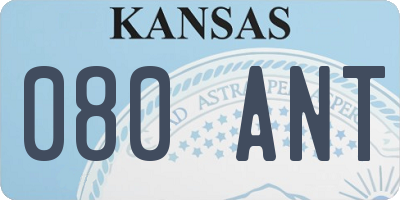 KS license plate 080ANT