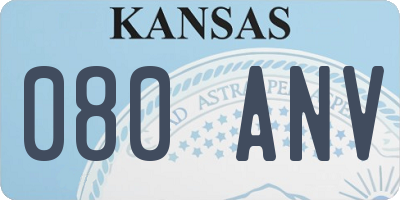 KS license plate 080ANV