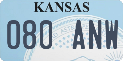 KS license plate 080ANW