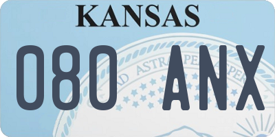 KS license plate 080ANX