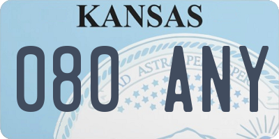 KS license plate 080ANY