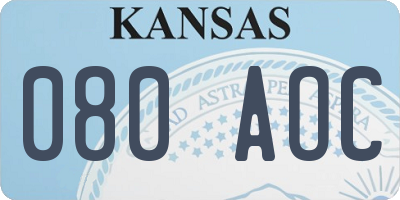 KS license plate 080AOC