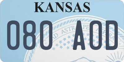 KS license plate 080AOD